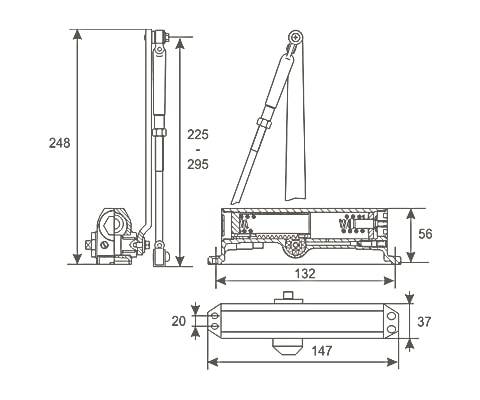 Дверной доводчик Нора-М 2S-F морозостойкий