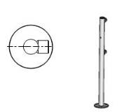 Стойка ограждения Praktika с отверстием под фиксатор L-образная (муфты справа)
