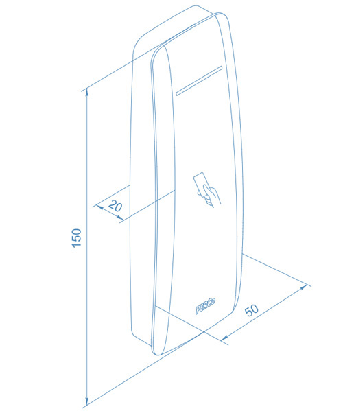 Мультиформатный считыватель бесконтактный PERCo IR19G (светло-серый)