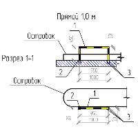 Отбойник парковочный Интемс, прямой 1 м, под анкер
