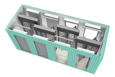 Мобильная система контроля доступа Cominfo Portacc 4R с полноростовыми турникетами REXON ERA3