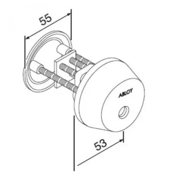 Цилиндр замка Abloy CY037C CR c зaглyшкoй c внyтpeннeй cтopoны