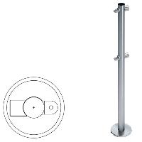 Стойка ограждения i-образная с 2-мя полупетлями Oxgard ВЗР 1996.01-01 под поворотную створку или секцию, 2 муфты