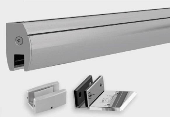 Комплект 1-створчатой раздвижной двери с приводом dormakaba CS 80 Magneo 875мм, стеклянная дверь/ зажимная шина