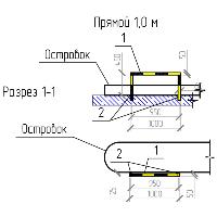 Отбойник парковочный Интемс, прямой 1 м, под бетон