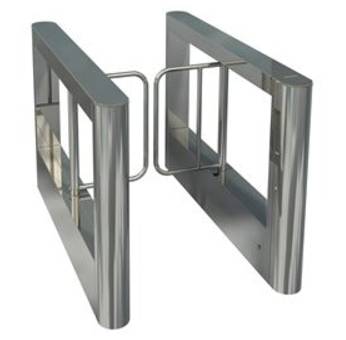 Боковой модуль турникета с распашными створками ОМА-84.886 (V1) из нержавеющей стали с картоприемником