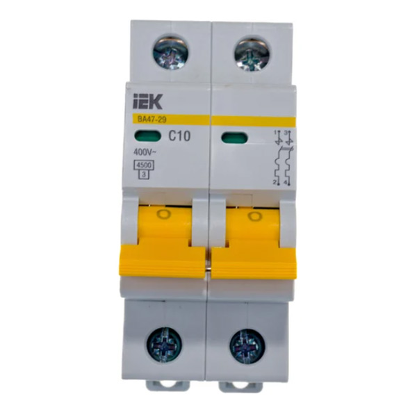 Автоматический выключатель IEK MVA20-2-010-C, 2-полюсный, 10А, С ВА47-29 4.5кА