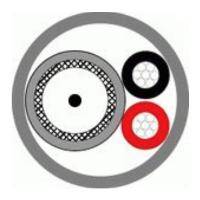 Кабель комбинированный Паритет КВК-П-2э 2х0,5 для видеонаблюдения