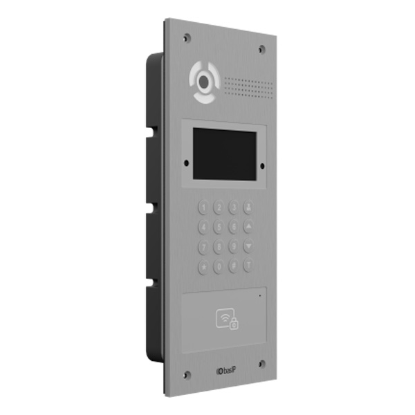 Вызывная видеопанель BAS-IP AA-07FB Silver многоабонентская, с распознаванием лиц