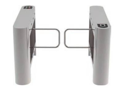 Турникет распашной тумбовый ZKTeco SB 01 FP с биометрическими считывателями (с планками)