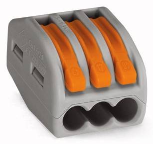 Клеммная колодка 3-проводная WAGO 222-413 с нажимным рычагом