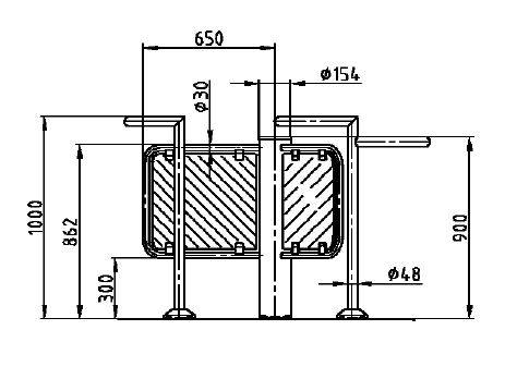 Роторный полуростовой турникет Gotschlich Gyro Baden
