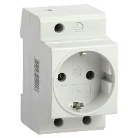 Розетка с заземлением на DIN-рейку IEK РАр10-3-ОП белая (MRD10-16)