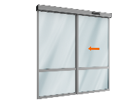 Автоматическая раздвижная дверь Doorhan (одна подвижная и неподвижная лайтстворки) для привода AD-SP