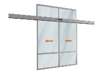 Автоматическая раздвижная дверь Doorhan (две подвижных лайтстворки и фрамуга сверху) для привода AD-SP