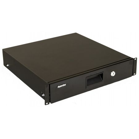 Полка для документов Hyperline TDR3-2U-460-RAL9004 с замком, 2U