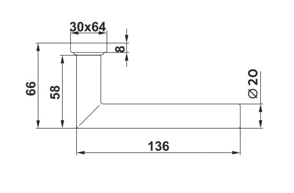 Комплект ручек dormakaba Pure 8906 / 6621 / 6679 для профильных дверей