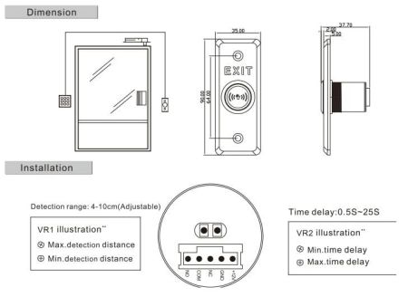 Бесконтактная кнопка выхода HikVision DS-K7P04
