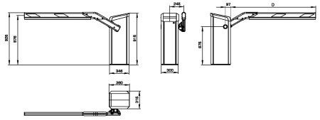 Тумба шлагбаума автоматического Magnetic Access Pro-L, длина стрелы до 6 м
