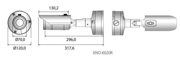 Антивандальная сетевая IP-видеокамера 2Мп Wisenet XNO-6020R (4мм) Антивандальная сетевая IP-видеокамера 2Мп Wisenet XNO-6020R (4мм)
