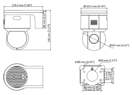 Уличная скоростная поворотная IP-камера PTZ 4Мп HiWatch PTZ-N3A404I-D(B) (2.8-12 мм) c x4 оптическим зумом