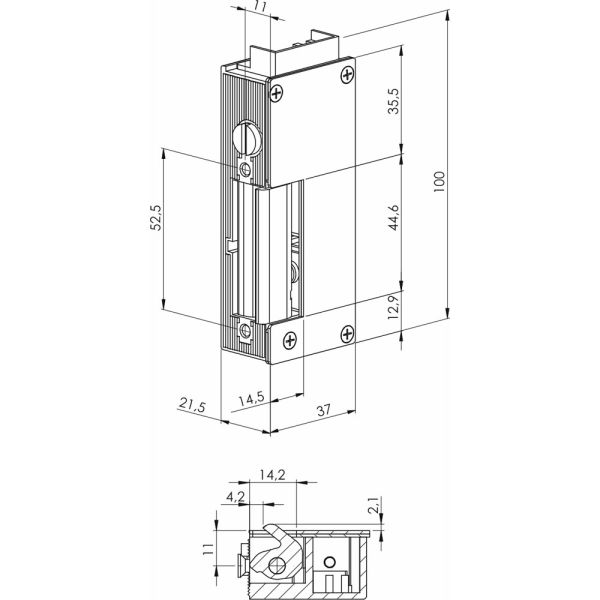 Электромеханическая защелка Smartec ST-SL651NO-L, без планки, нормально-открытая
