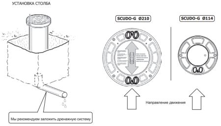 Подъемный механический боллард BFT SCUDO G 114/470- 4