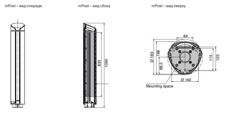 Напольная стойка для считывателя Magnetic mPost (FMPO_ES)
