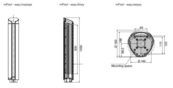 Напольная стойка для считывателя Magnetic mPost (FMPO_ES)