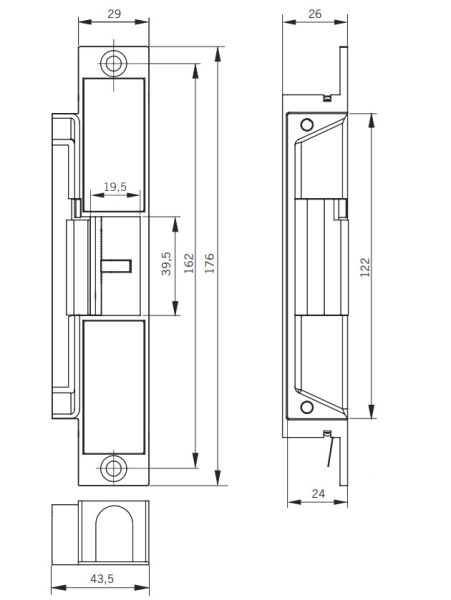 Электрозащелка dormakaba DES 415, 12-24В DC