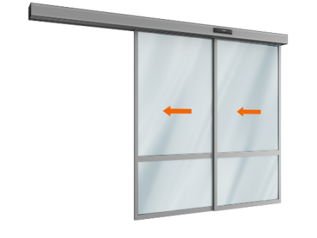 Автоматическая телескопическая раздвижная дверь DoorHan (две подвижные лайтстворки) для привода AD-SP-Telescope