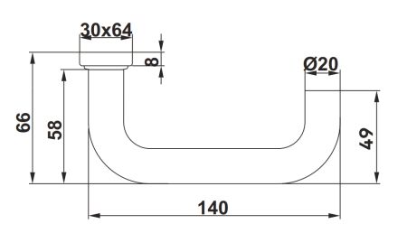 Комплект ручек dormakaba Pure 8100 / 6621 / 6679 для профильных дверей