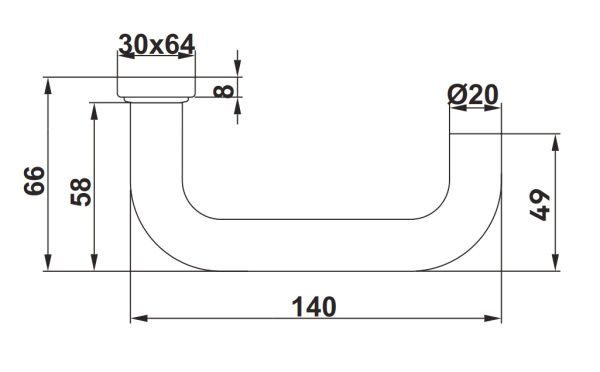Комплект ручек dormakaba Pure 8100 / 6621 / 6679 для профильных дверей