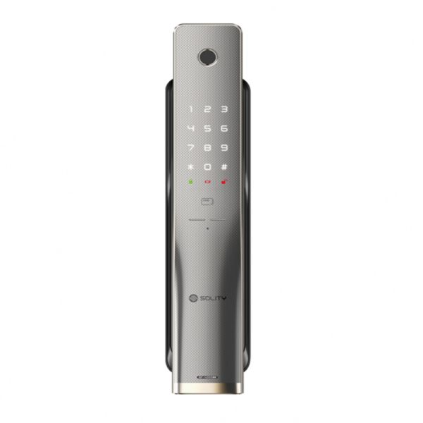 Электронный замок биометрический Solity GP-4000BK Dark Silver, распознавание по отпечатку пальца, двухригельный