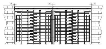 Турникет полноростовой двухпроходной Came Guardian Eco Line 300 PSGD3E, уличный из окрашенной стали