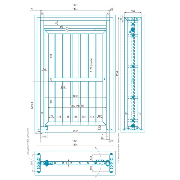 Калитка полноростовая Блокпост СТ 8М механическая, серия Спектр Z