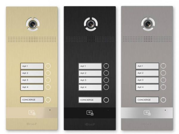 Вызывная панель на 4 абонента Bas-IP BI-04FB Gold с идентификацией по смартфону и распознаванием лиц Вызывная панель на 4 абонента Bas-IP BI-04FB Gold с идентификацией по смартфону и распознаванием лиц