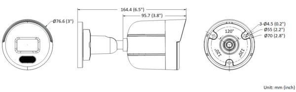 Уличная IP-камера 4Мп HiWatch DS-I450L(B) (4 мм) с технологией ColorVu