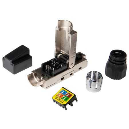 Коннектор RJ45/8P8C ЛЮ-КНР-45.Ф6A.Би, самозажимной, Кат.6a (Класс Ea), полный экран