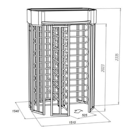 Турникет полноростовой ОМА-16.681 из окрашенной стали