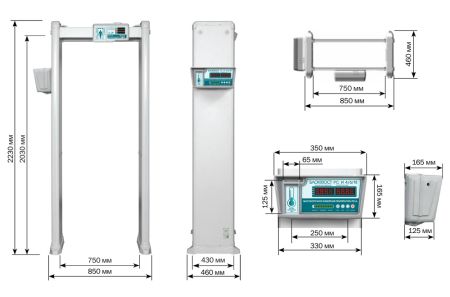 Арочный металлодетектор Блокпост РС И 4 с измерением температуры тела Арочный металлодетектор Блокпост РС И 4 с измерением температуры тела