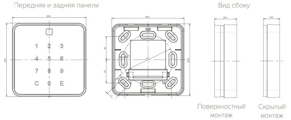 Считыватель dormakaba 9112-K6 MRD+BLE с сенсорной клавиатурой