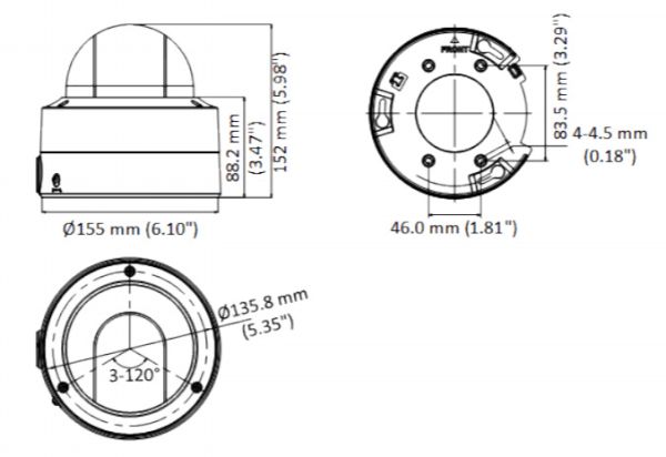 Антивандальная HD-TVI видеокамера 2Мп HikVision ColorVu DS-2CE59DF8T-AVPZE (2.8-12 мм) с технологией PoC