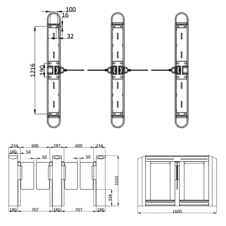 Турникет распашной Avix AV.SG.6626 полуростовой скоростной