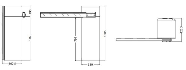 Шлагбаум автоматический ZKTeco ProBG3130L, со складной стрелой 3 м, левый