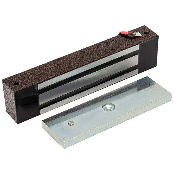 Электромагнитный замок AccordTec ML-400 KB-2 с уголком, коричневый