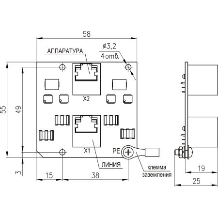 Плата Тахион ПЗЛ-ЕП для защиты портов в сети Ethernet c питанием РоЕ