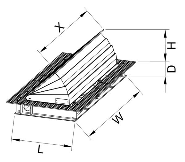Блокиратор дорожный гидравлический RB 900 SHALLOW (RB-35P90-2p-SHLW) с двумя гидроцилиндрами, длина 3500 мм