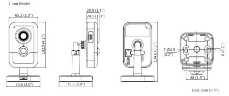 Компактная IP-видеокамера 4Мп HikVision DS-2CD2443G2-I (2 мм) с технологией AcuSense