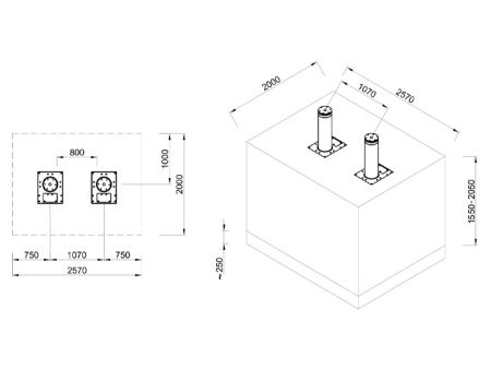 Блокиратор автоматический выдвижной Came HBD 275H900, 1 боллард Блокиратор автоматический выдвижной Came HBD 275H900, 1 боллард